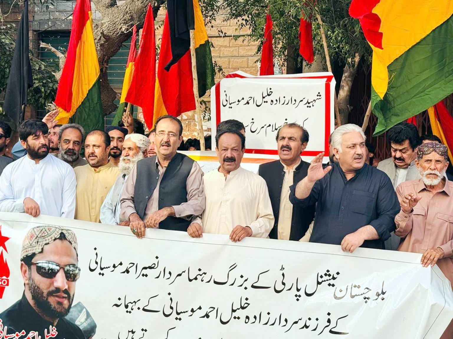 سردار نصیر موسیانی کے گھر چھاپے، گرفتاریوں، خلیل موسیانی و دیگر کی شہادت کیخلاف بی این پی کا بلوچستان بھر میں احتجاج