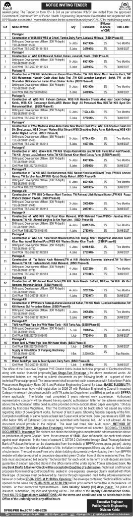 Executive Engineer Public Health Engineering Division Kohlu (NIT)
